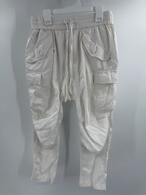 NLST S/S16 Unisex Pants Small Drop Crotch Harem Cargo Crop Satin Luxury Designer